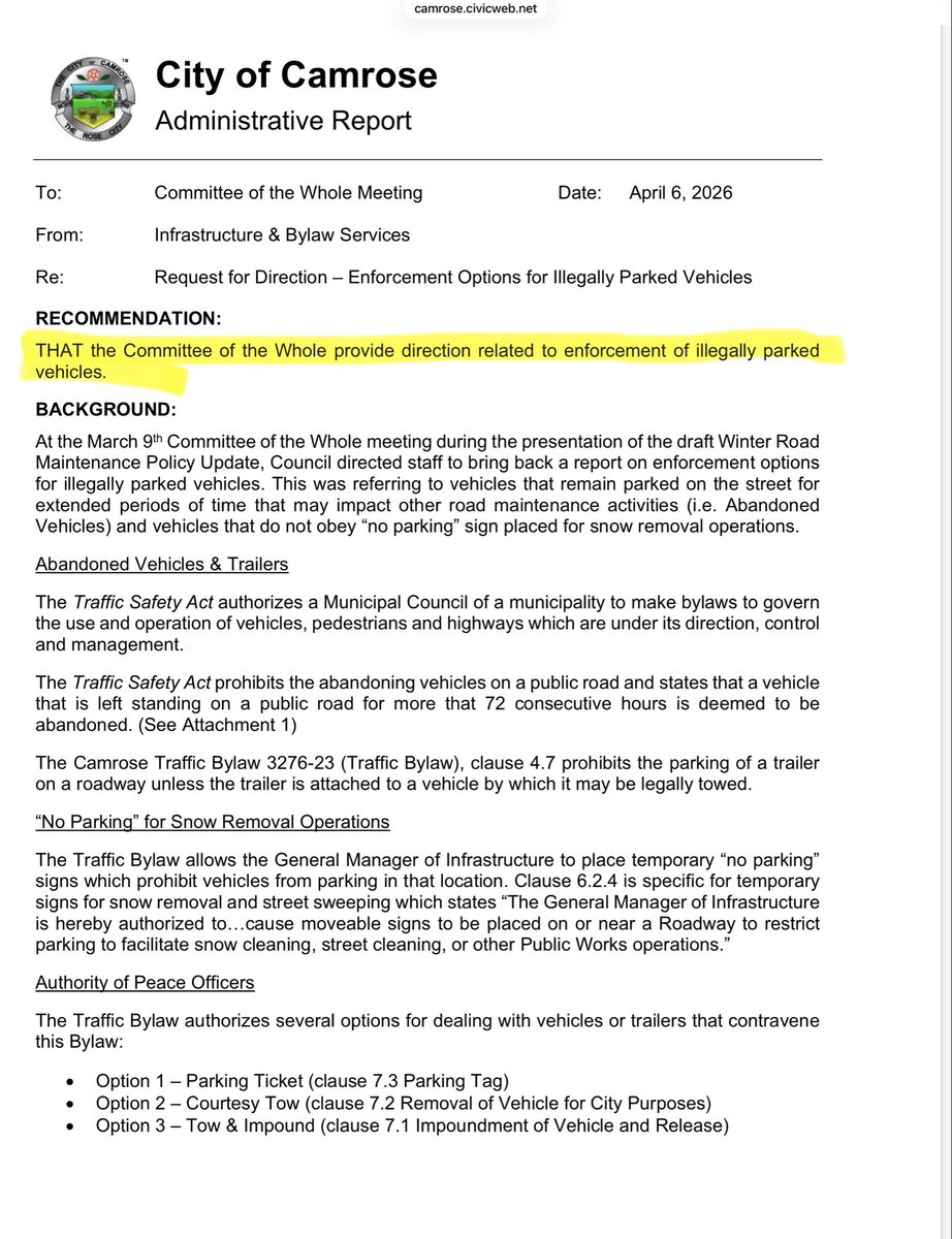 jbn_jack's tweet image. I am confused, I thought City / Municipal/Town Councils in Alberta were not allowed to “direct”  #LawEnforcement in regard to ENFORCEMENT. Do the #Camrose Police and or Bylaw take their direction from City Council ??? @YourAlberta @UCPCaucus . Where is the City Manager . #UCP