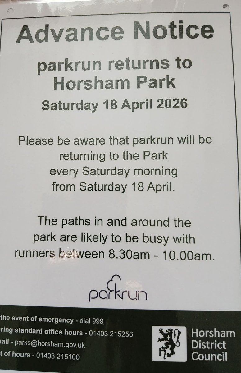 Horsham parkrun tweet media
