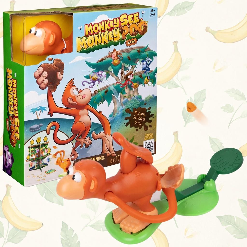 MonkeyVerseApe's tweet photo. Cornelius remembers… Table Top Tuesday! 🎲🐒 

Did you know that in 2023 Spin Master released Monkey See Monkey Poo, a delightfully silly vertical dexterity game where players load a monkey flinger with banana-scented dough and fling poo to knock down banana bunches? The first to collect enough tokens and climb their monkey to the top of the tree becomes the Top Banana in this hilarious race of messy monkey mayhem! Cornelius is filing this one under “modern monkey dexterity games”. What’s YOUR favourite tabletop memory involving apes or monkeys? Drop it below and Cornelius will add the best ones to the archive!

#MonkeyVerse #TableTopTuesday