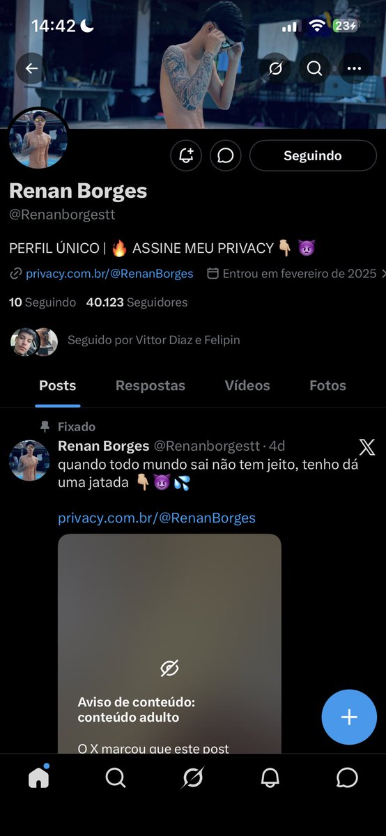 Perfil fake meu com mais de 40k de seguidores, denunciem pfvr