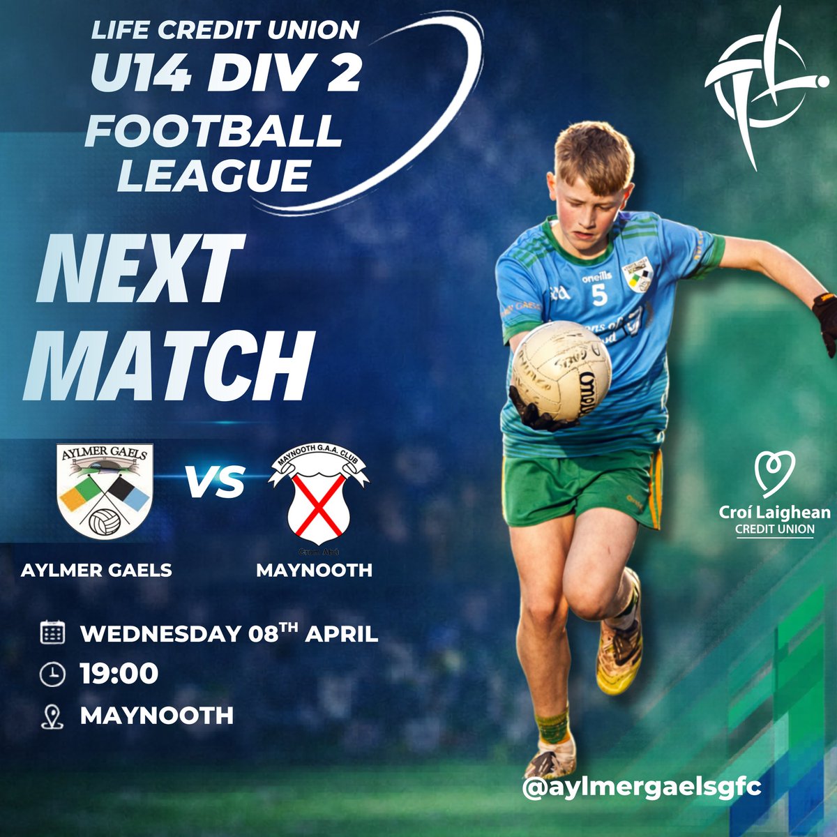 Best of luck to our U14 Div2 team away to Maynooth on Wednesday evening at 7pm, the guys are eager to get going having only got 1 game in to date,
Best of luck to players and mentors 🟢🔵  #aylmer