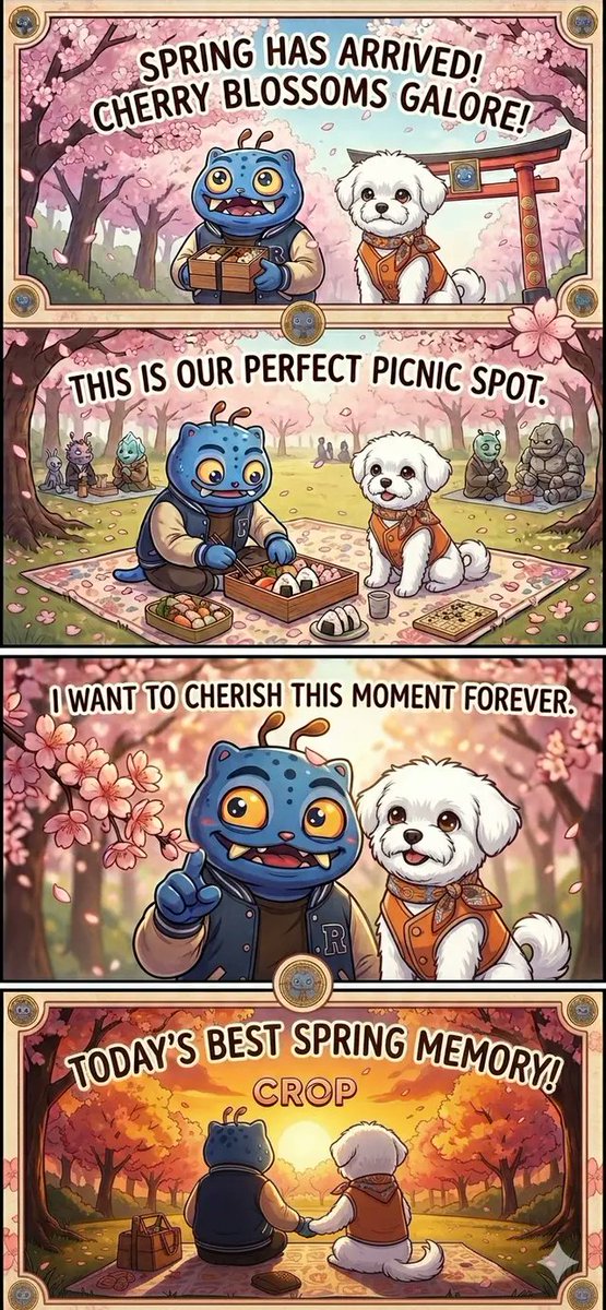 lmslms1004_'s tweet photo. Cherry blossoms galore! Spring picnic perfection.
@MRC20_Derpy
@MemeX_MRC20
#Spring #CherryBlossom #Friendship #BestMemory https://t.co/fn7WWgj4z2