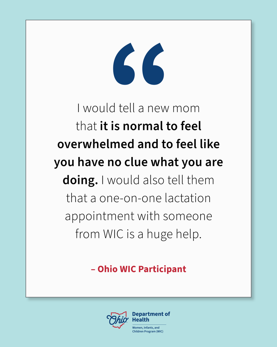 OhioWICProgram's tweet photo. Feeding your new baby can feel overwhelming — and every journey looks different. WIC is here to help!
Two WIC moms shared their best advice for new parents planning to breastfeed.
💬 What advice would you share with new parents? Comment below! https://t.co/Ayopjf7Lyr