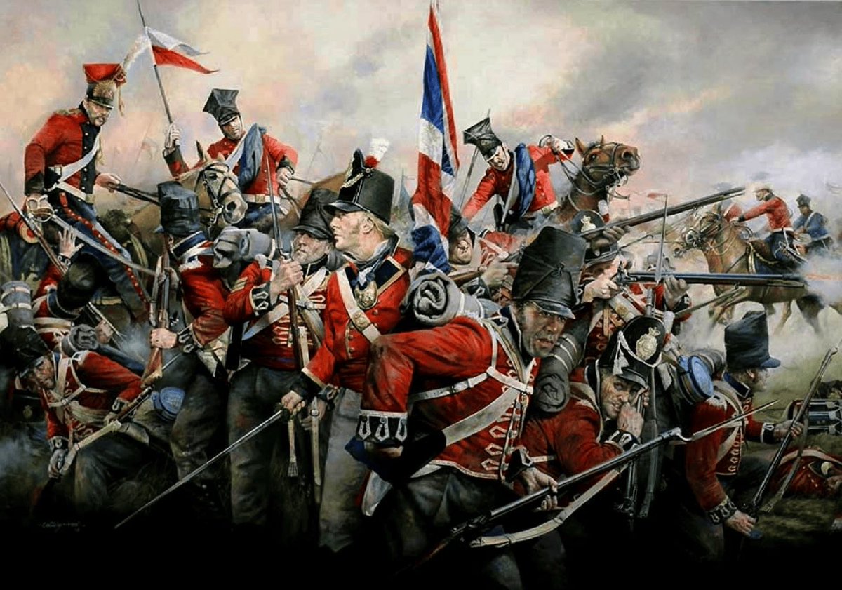 Empireaesth's tweet photo. “Red Square” the 1st Regiment of Foot Guards under attack from the French Red Lancers at the Battle of Waterloo (18 June 1815)

- Chris Collingwood https://t.co/sATw1KTL5Y
