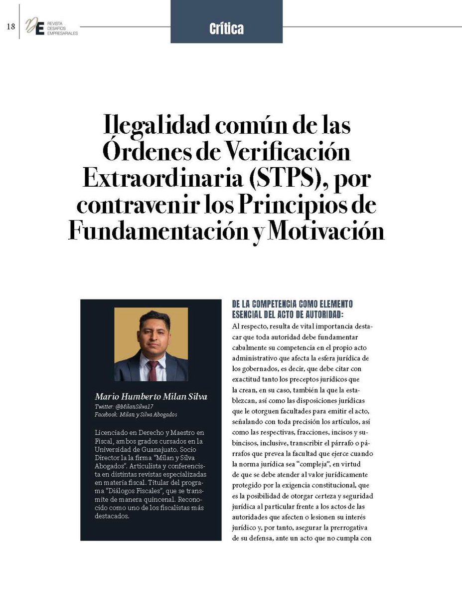 Si eres un empresario o tienes un cliente que esté siendo sujeto a una inspección extraordinaria por parte de la STPS, esto te puede interesar.

Les comparto mi más reciente artículo en la revista de <a href="/CapacitadoraIDE/">Instituto de Desarrollo Empresarial</a> 👇