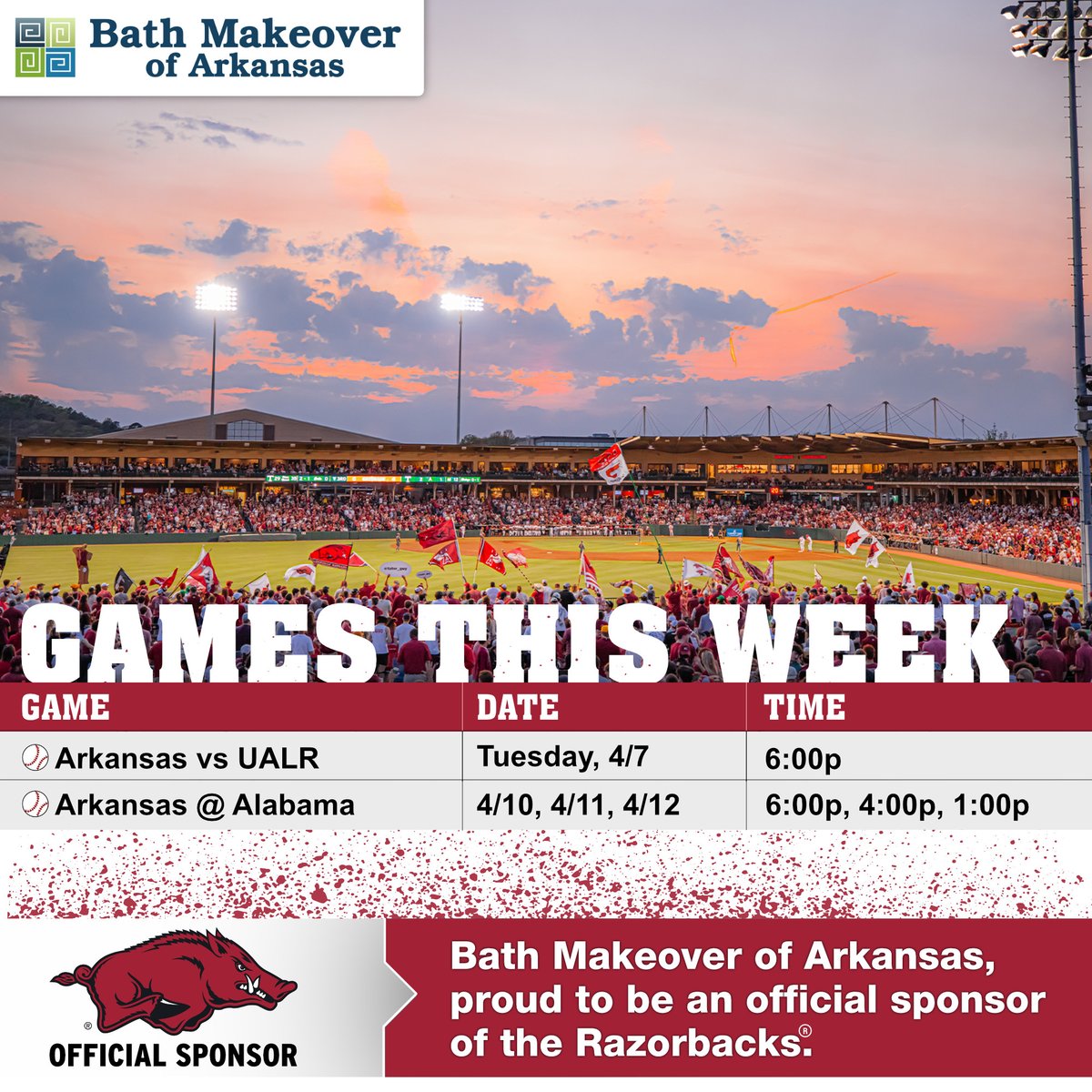 Bath Makeover is proud to be an official sponsor of the Arkansas ...