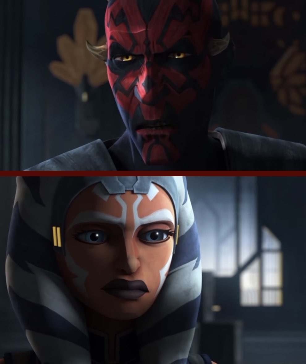sw_holocron's tweet image. It’s so interesting to see how Maul has learned from his failed attempt to win Ahsoka over during the Siege of Mandalore. Maul had the right idea (to ally with Ahsoka to defeat Palpatine) but botched his delivery of this message. Now, we’re seeing a more calculated, methodical,