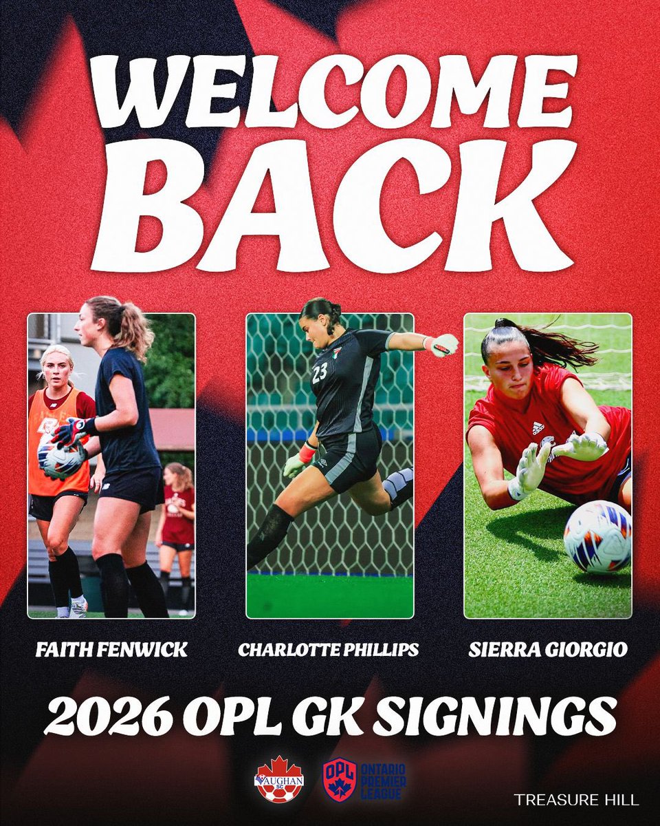 vaughansoccercl's tweet image. Guardians of the Goal 🧤

Please join us in welcoming back our three goalkeepers for the 2026 OPL season.

A strong presence between the posts 👊

#VaughanSC #OPL #Goalkeepers