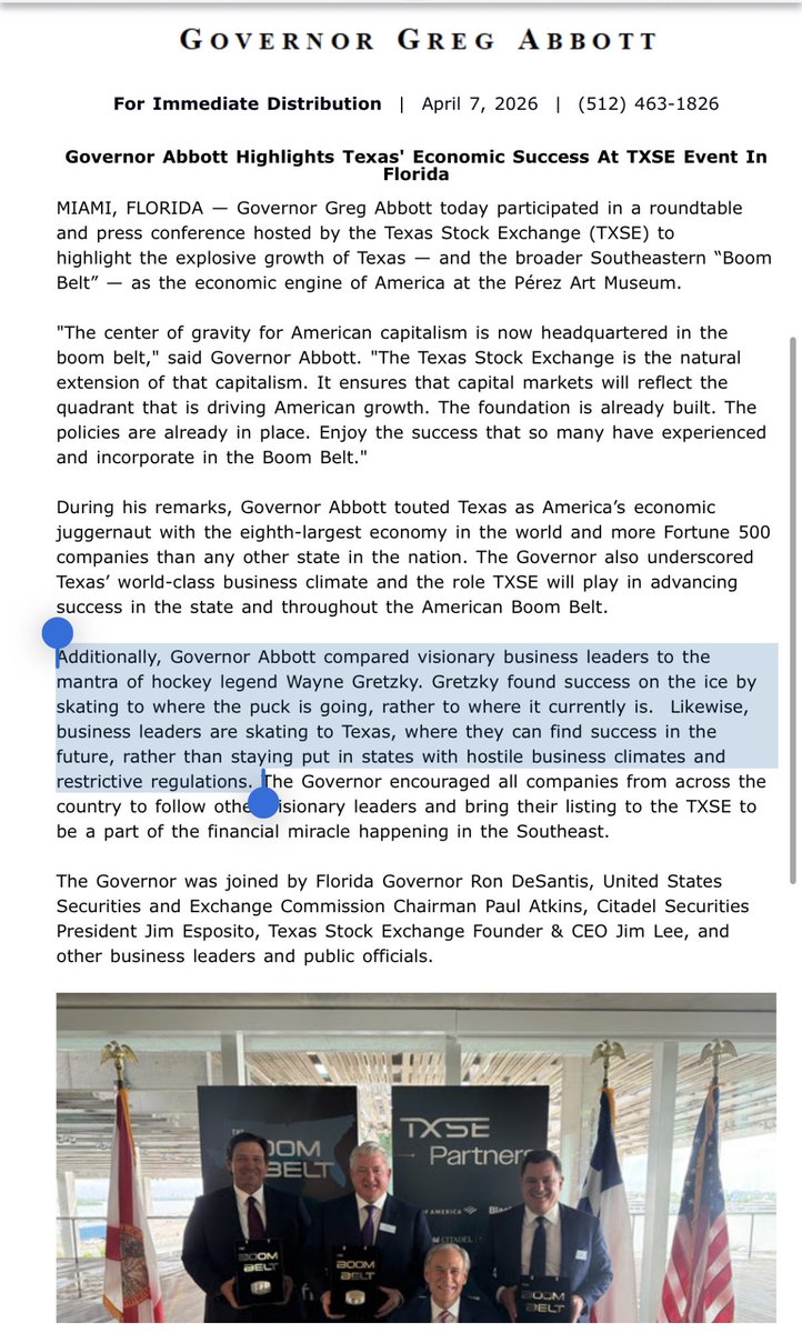 When your Press Secretary is a hockey guy, <a href="/WayneGretzky/">Wayne Gretzky</a> makes it into the release. <a href="/Mahaleris/">Andrew Mahaleris</a> with the snipe 🐐🚨