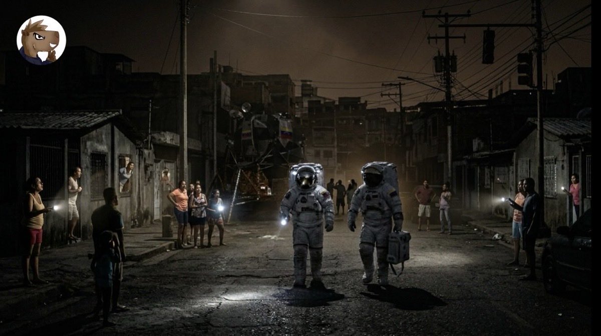 ChiguieTripolar's tweet photo. Maracuchos asombrados! Astronautas aterrizan en Maracaibo en medio de apagón pensando que era el lado oscuro de la Luna https://t.co/LGH3e2sDnZ