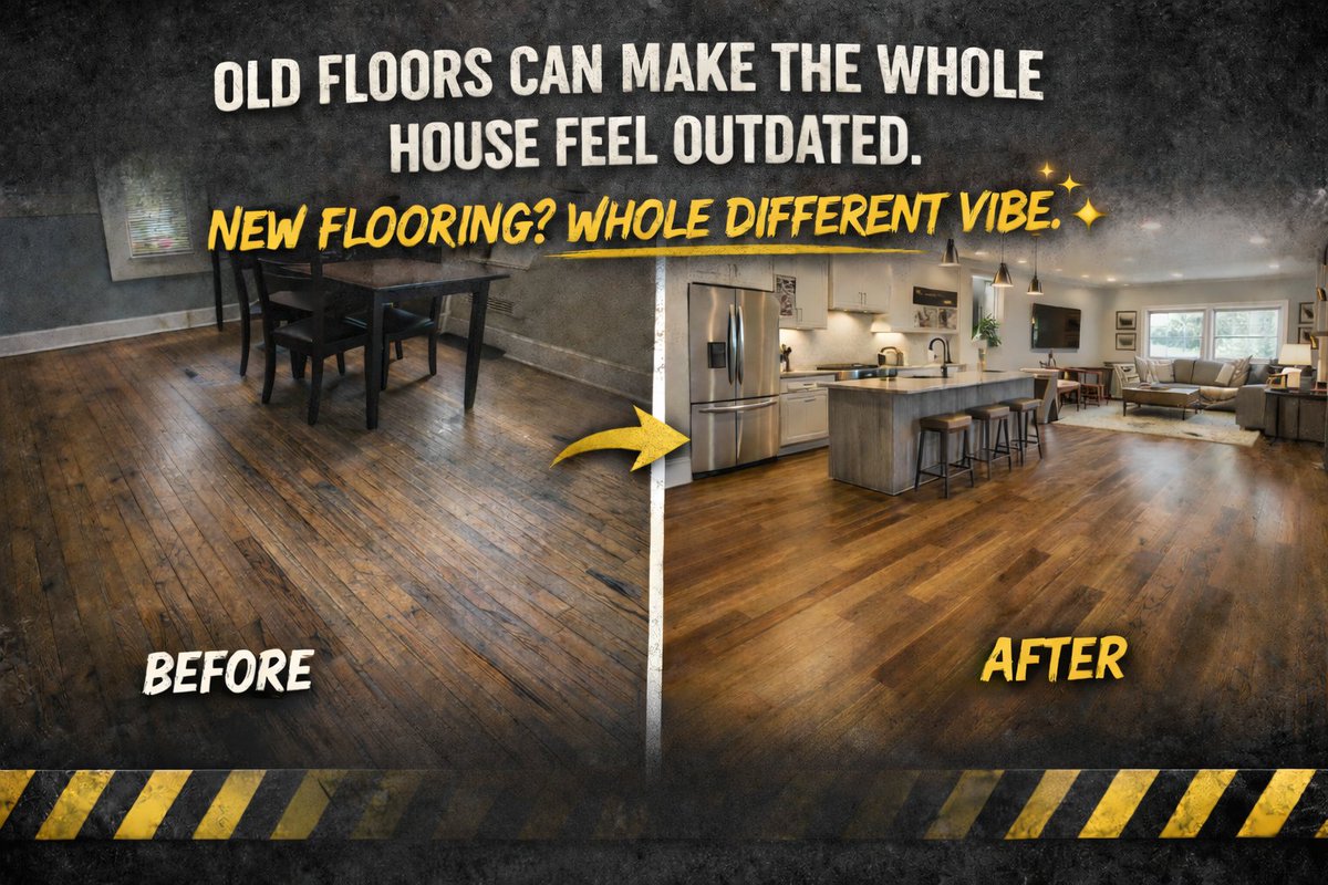 Old floors can make the whole house feel outdated.
New flooring? Whole different vibe.

Pittsburgh Property Remodelers installs flooring that instantly levels up your space.

Message us to start your flooring upgrade.

#PittsburghRemodeling #NewFloors