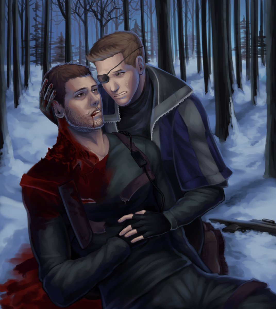 mushroomratz's tweet photo. “Piers?” 
“Yeah, it’s me. We’re gonna get you back to base. Just hang on, okay, baby?” 

commission by @sorrousgrave for @himboredfield’s “there is evil in” werewolf!chris nivanfield fic!

https://t.co/HU04nRm32m https://t.co/hZIZQtTtZ8