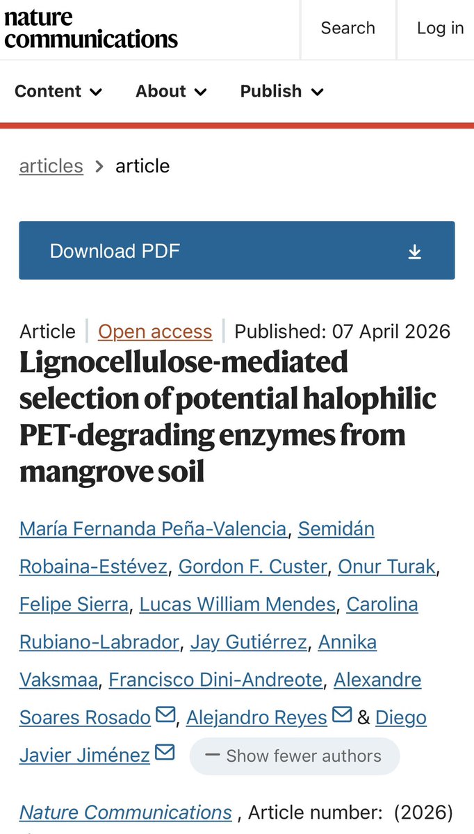 Behind the paper: A journey from 🇨🇴  to 🇸🇦 hunting PETases. An story about our last scientific publication on <a href="/NatureComms/">Nature Communications</a> 

communities.springernature.com/posts/hunting-…