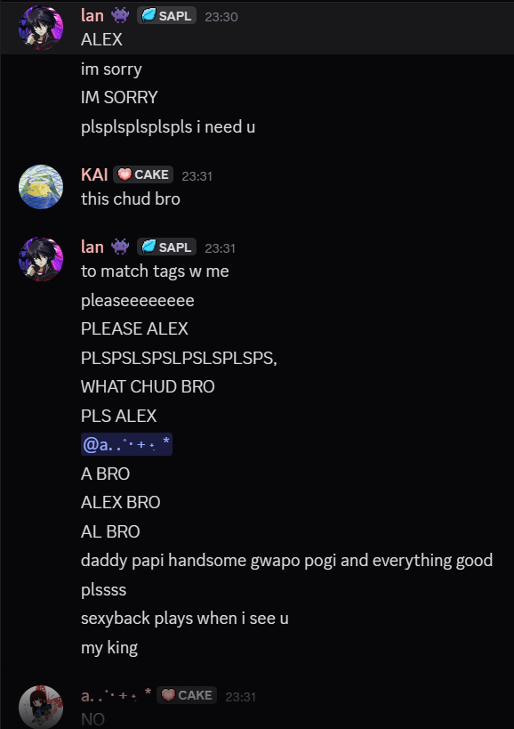 kaiiusou's tweet image. join #sharpcake if u wanna witness their bs in real time ig 

lan if u saw this u didnt