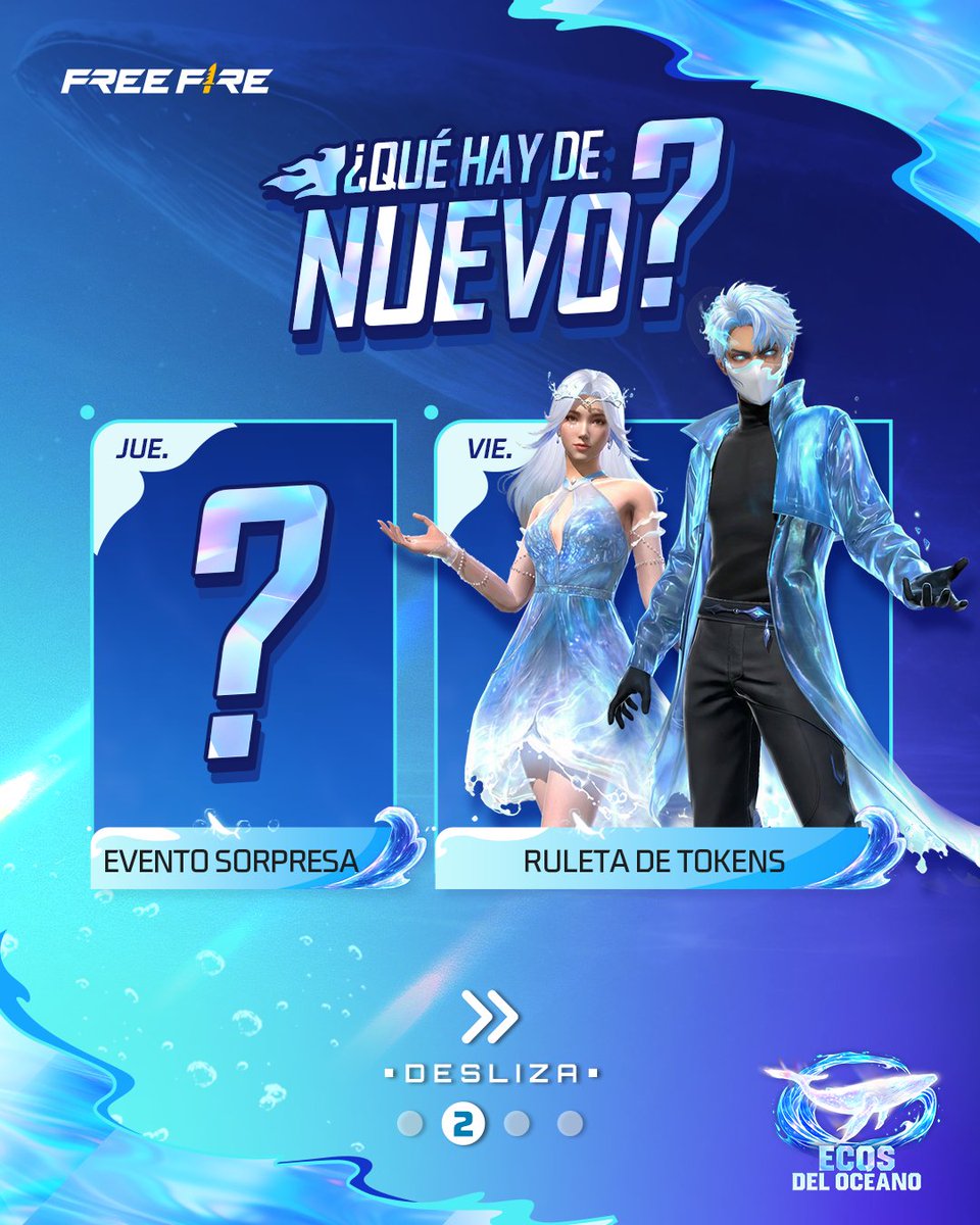 freefirelatino's tweet image. 📕 ¡LA #AGENDASEMANAL ESTÁ AQUÍ! 📕

🌊Los #EcosDelOceano se escucharán a lo lejos con la AN94 y la VSK94.
Aterriza rompiendo las olas con una Coreografía Oceánica y haz que cada entrada sea imposible de ignorar.
#FreeFire