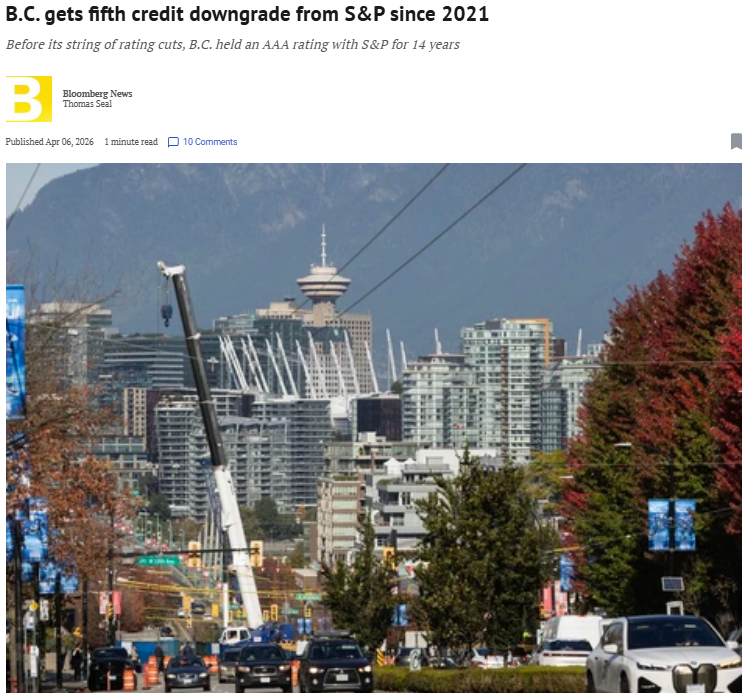 iedm_montreal's tweet image. B.C.’s fifth credit downgrade since 2021 by S&amp;amp;P Global Ratings is a warning sign. Rising debt and persistent deficits erode fiscal credibility. Governments must rein in spending now to avoid higher borrowing costs and slower growth. #BCpoli #budget 

financialpost.com/news/economy/b…