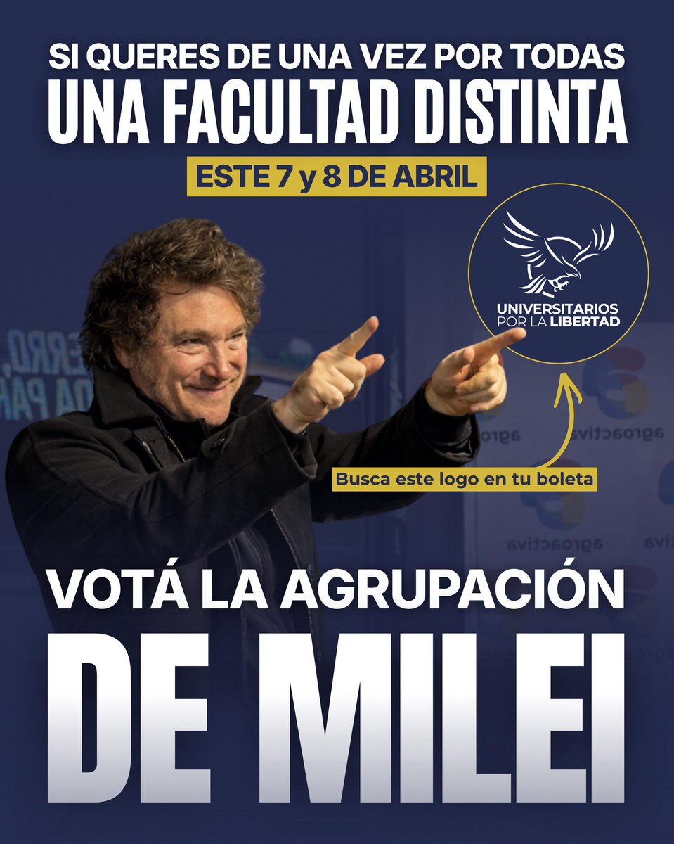 Tu voto cuenta.

Cambiemos la facultad de una vez por todas. Demos el batacazo de la libertad.

Votá UPL!!!
