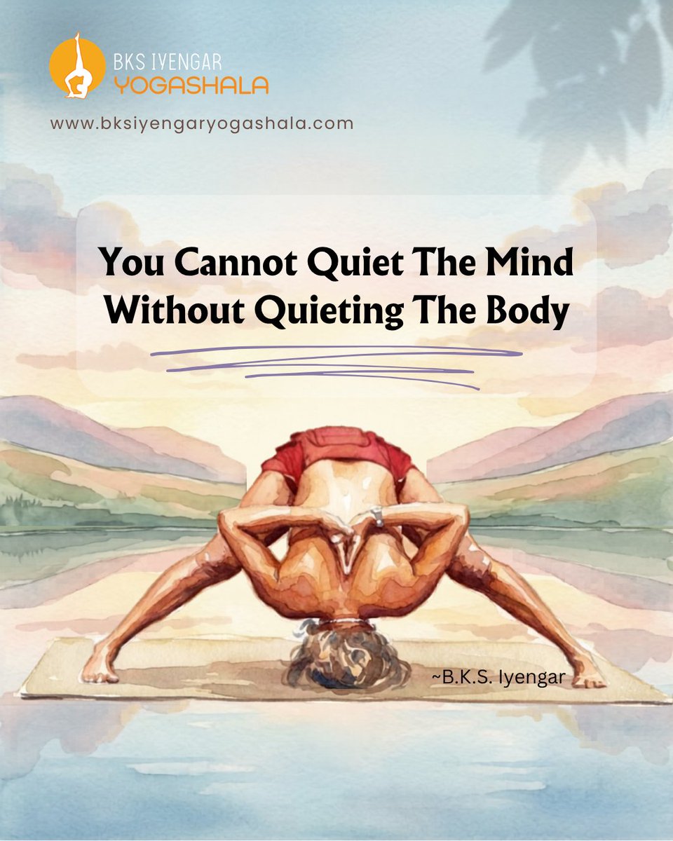 You cannot quiet the mind
without quieting the body.

Stillness is not stopping action.
It is bringing silence
into action.

#IyengarYoga #YogaWisdom

🌍 bksiyengaryogashala.com
