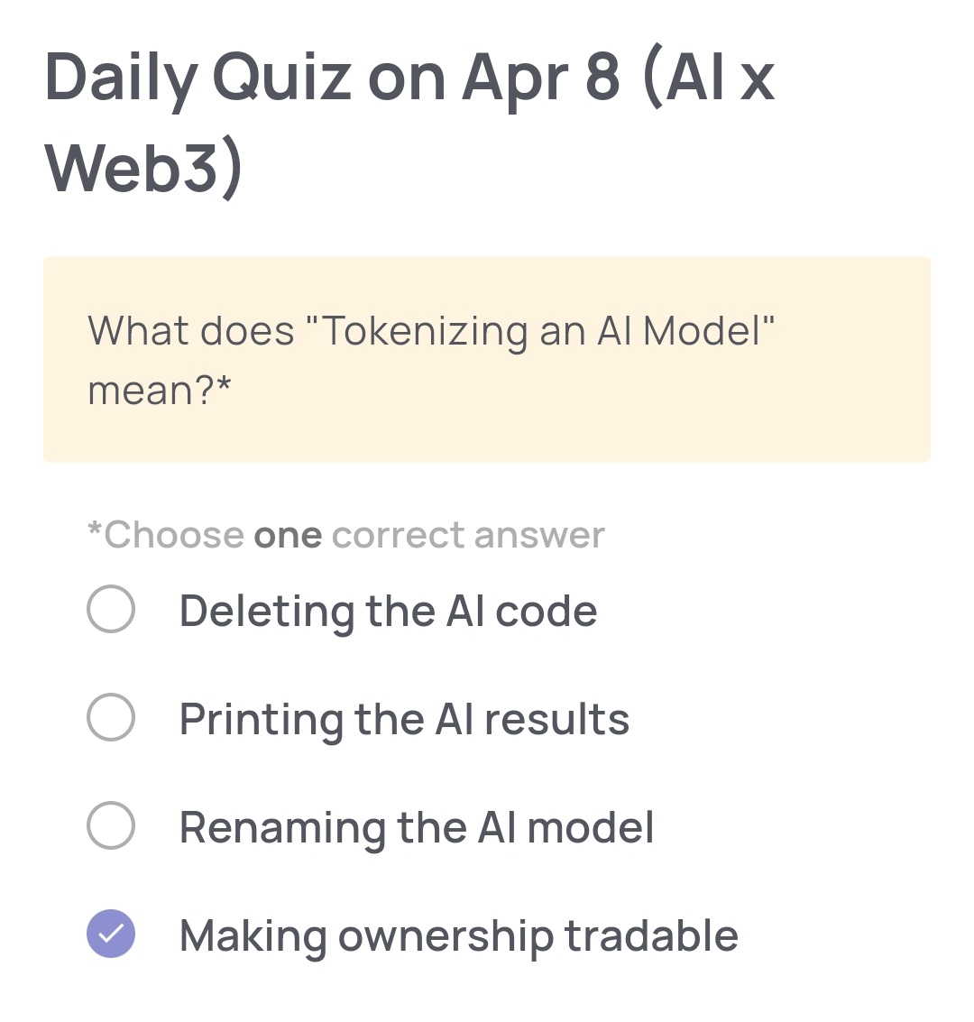 hasib6005's tweet photo. 🟢 (8 April 2026) 🟢

🔥 Xenea Quiz Answer : 
✔️ D) Making ownership tradable

🔥 Dropee daily combo : 👇 https://t.co/zaGo6Qi36S