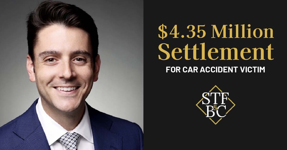 STFBCLaw's tweet photo. Law enforcement blamed our client for a crash that left her critically injured. Our investigation found the other driver was going 80+ mph in a 35 mph zone. STFBC attorney Michael Levine and co-counsel Mike Crary secured a $4.35M settlement. https://t.co/nV1txpuEEQ https://t.co/U95GZiJ2Qv