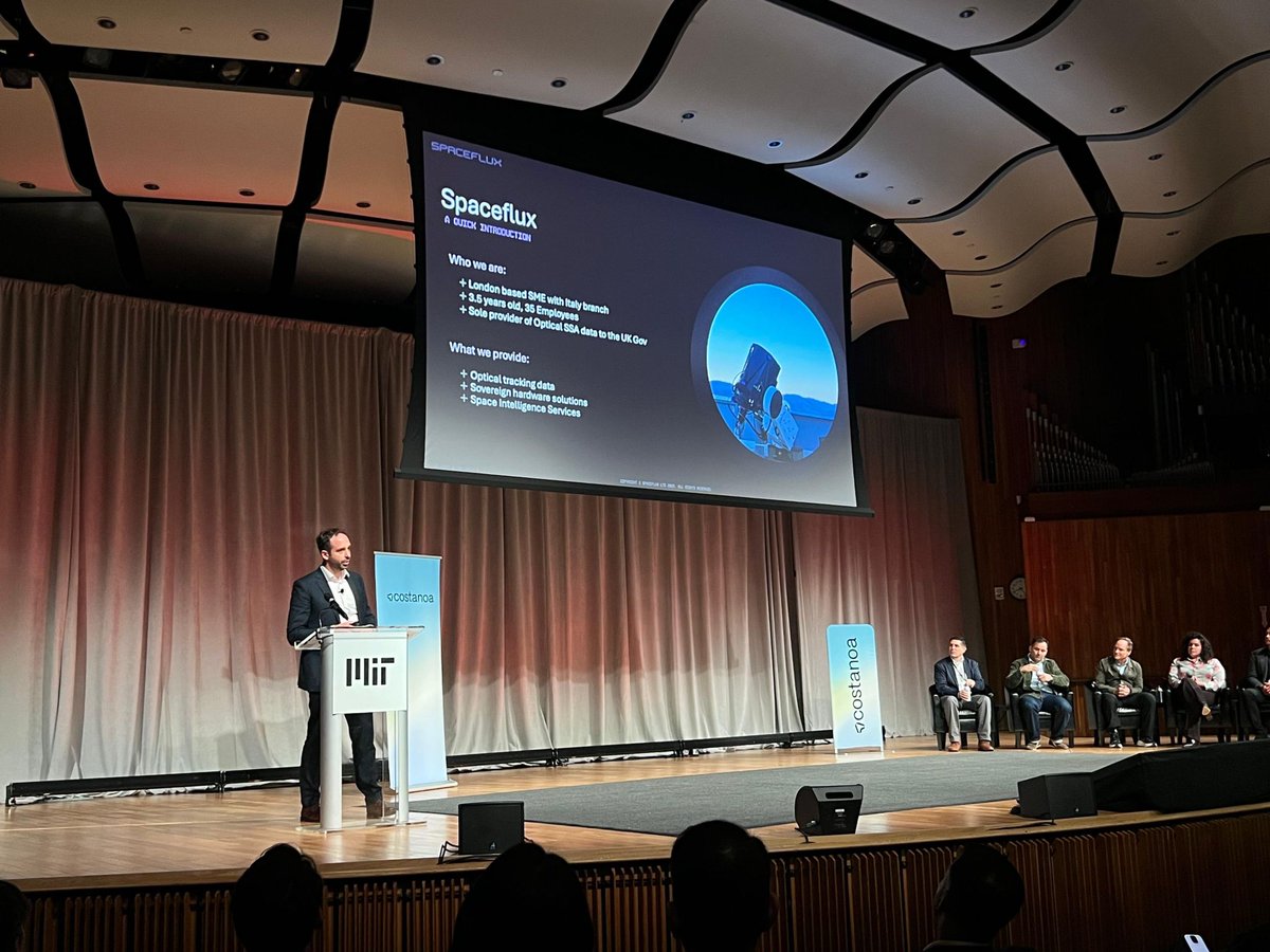 UKinBoston's tweet photo. @spacefluxHQ CTO Ingo Waldmann pitched to leading defence investors, policymakers, and founders at @TechNatSec  to showcase the excellence in innovation across allied partners. 🇬🇧🇺🇸 @UKdefUS https://t.co/5ZNtwksSGp