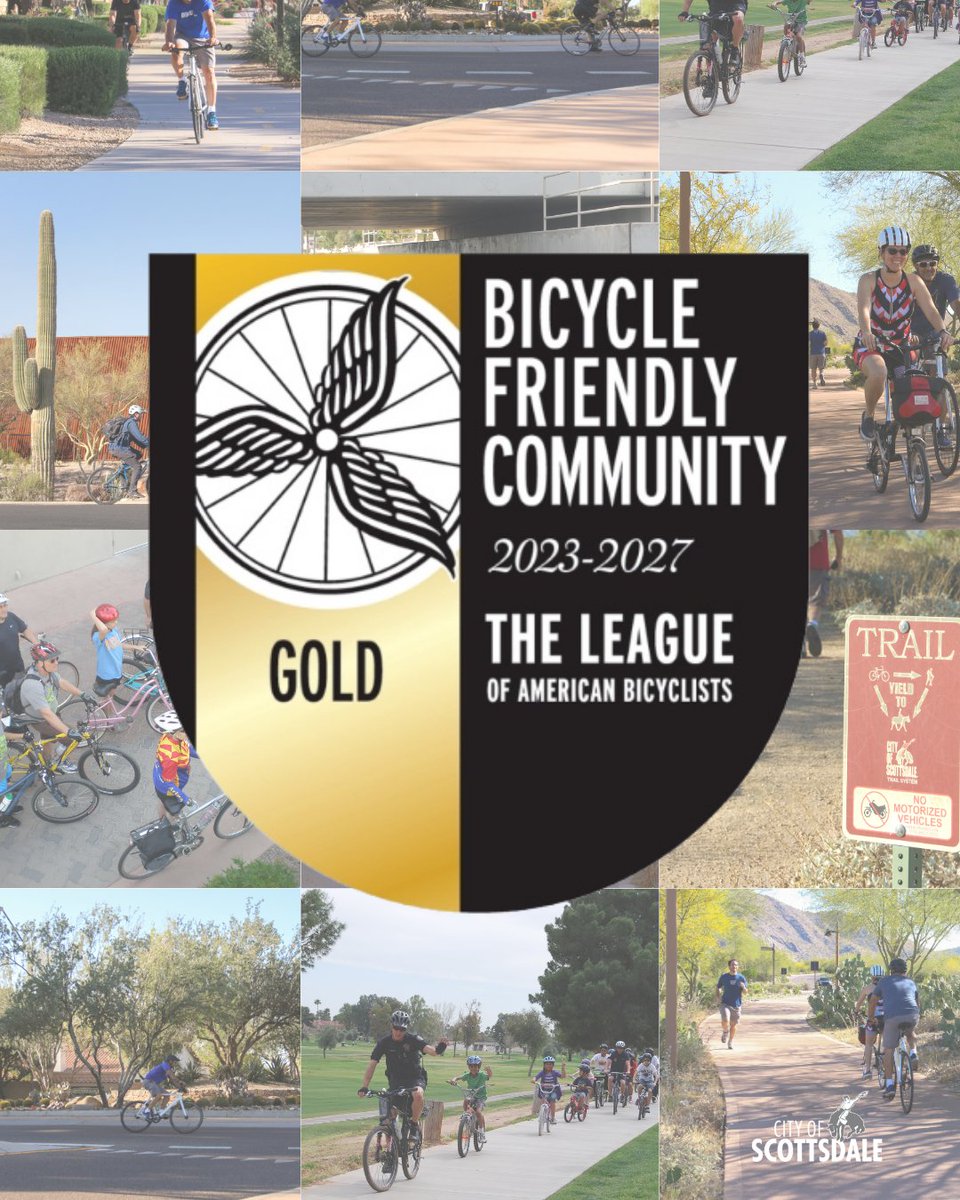 🚴‍♂️ Celebrate Valley Bike Month in Scottsdale! 

Our city is a gold-level Bicycle Friendly Community with miles of bike lanes, trails, and paths for commuting, exploring, or family rides.

Join the Valley Bike Month Challenge at ShareTheRide.com.