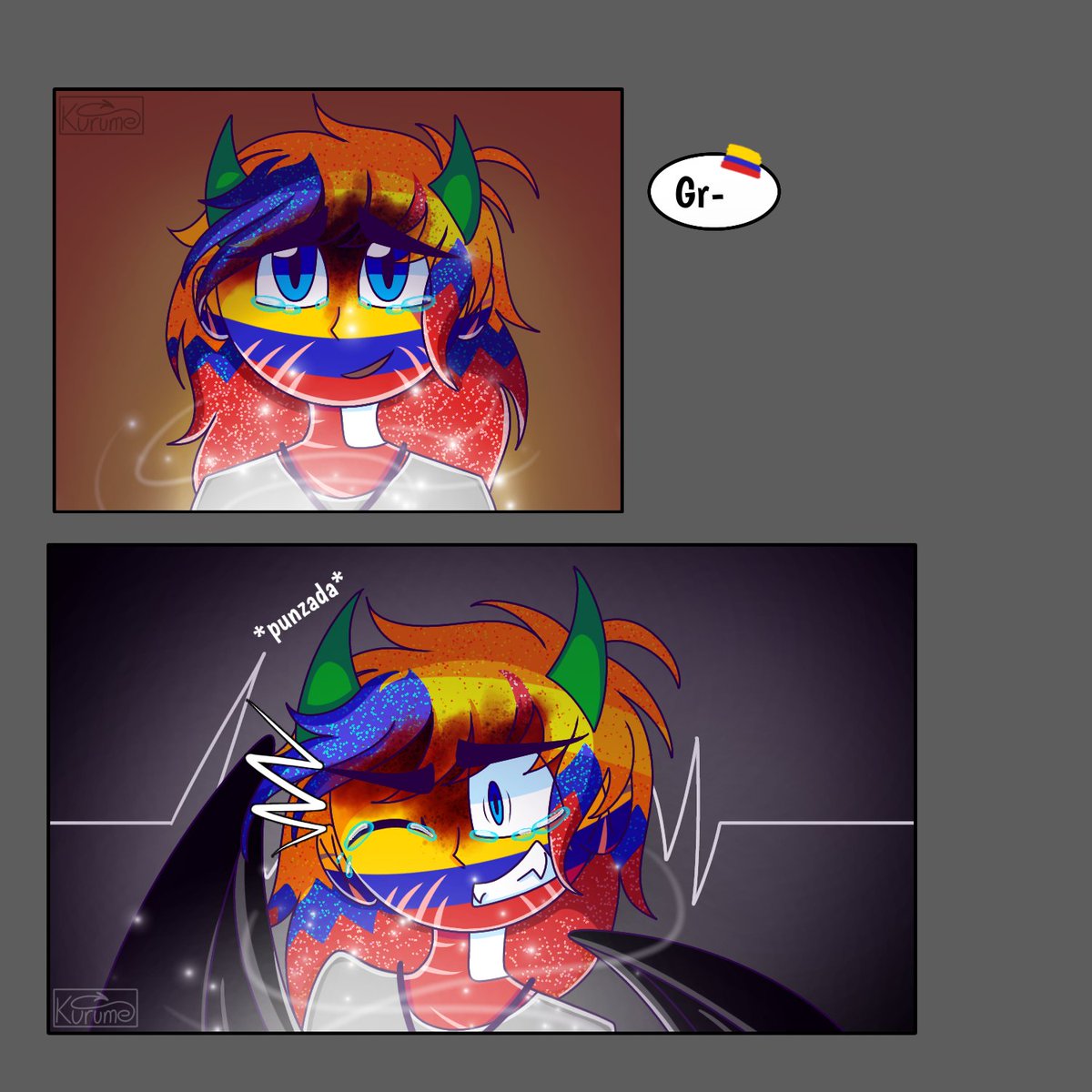 Kurume__00's tweet photo. 🌙Ataque de pánico🌙
Parte 17 y final
No se preocupen que hay continuación de esta historia pero eso ya va en otro comic, tengo otras cosas que hacer así que paciencia porfa
#countryhumans #countryhumanscomic #countryhumanscolombia #countryhumansvenezuela #countryhumansecuador https://t.co/p6IOdFO3ff