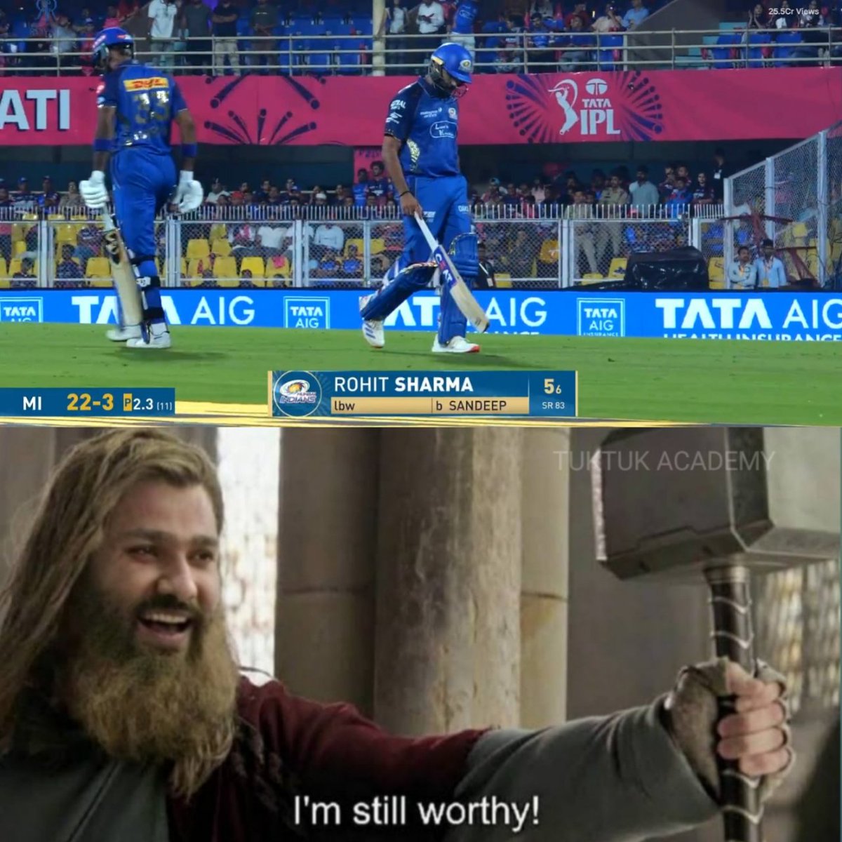 TukTuk_Academy's tweet photo. Just one bad inning and they forgot who he is. Hitman Rohit Sharma came back in his IPL mode like a pro! 🔥 https://t.co/rCBdCh4eZJ