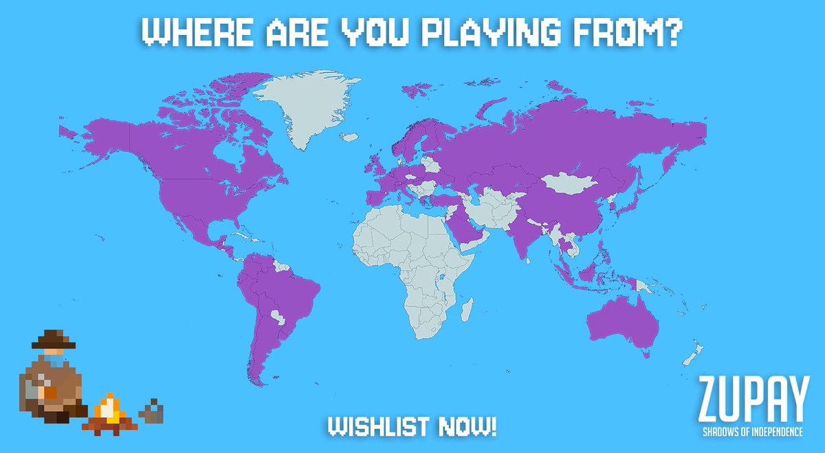 🌎Zupay: Shadows of Independence has been wishlisted in 50+ countries! 

Let’s complete the map! Where did you play our demo from?