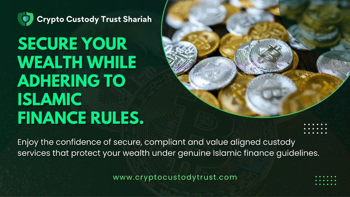 shariahcustody's tweet image. Secure your digital wealth without compromising your faith. 🌙🔐

We provide institutional-grade, Shariah-compliant custody services under genuine Islamic finance guidelines. 🛡️

Join: cryptocustodytrust.com

#halalcrypto #shariahfinance #cryptocustody #islamicfinance