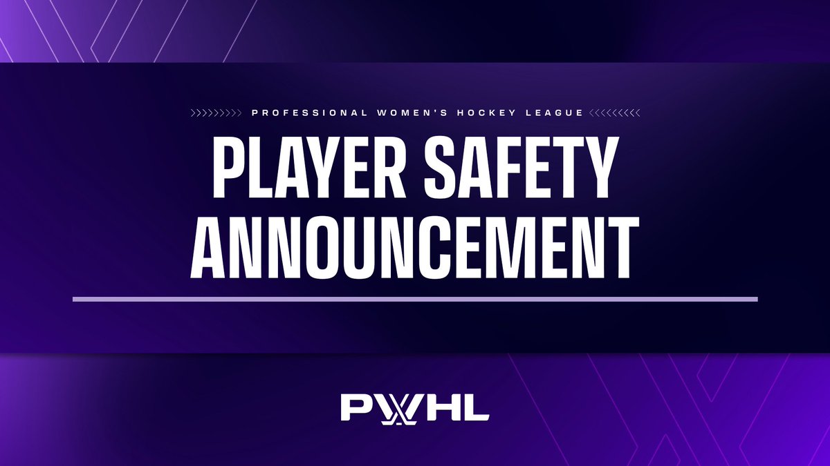 The PWHL today announced that, following a review by the PWHL Player Safety Committee, New York Sirens forward Emmy Fecteau has been suspended for one game.

The incident reviewed occurred in New York’s game on Saturday night against the Seattle Torrent.
📰