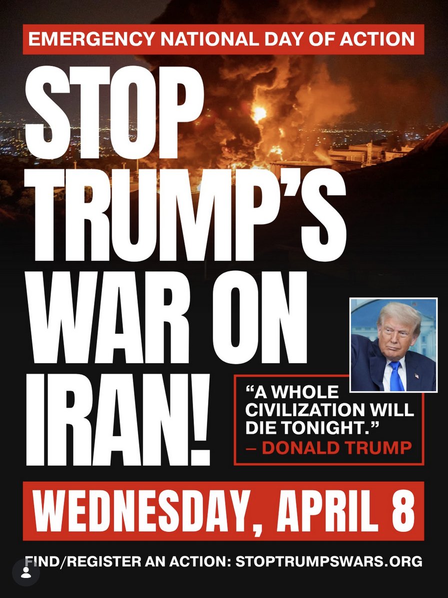 ThePCJF's tweet photo. 5/🧵 Join a protest near you:

ANSWER Coalition: https://t.co/pMcab3baIQ

50501: https://t.co/8ANuSQolgh https://t.co/Xto2BljWDl