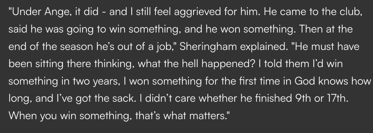 Teddy Sheringham on Ange.