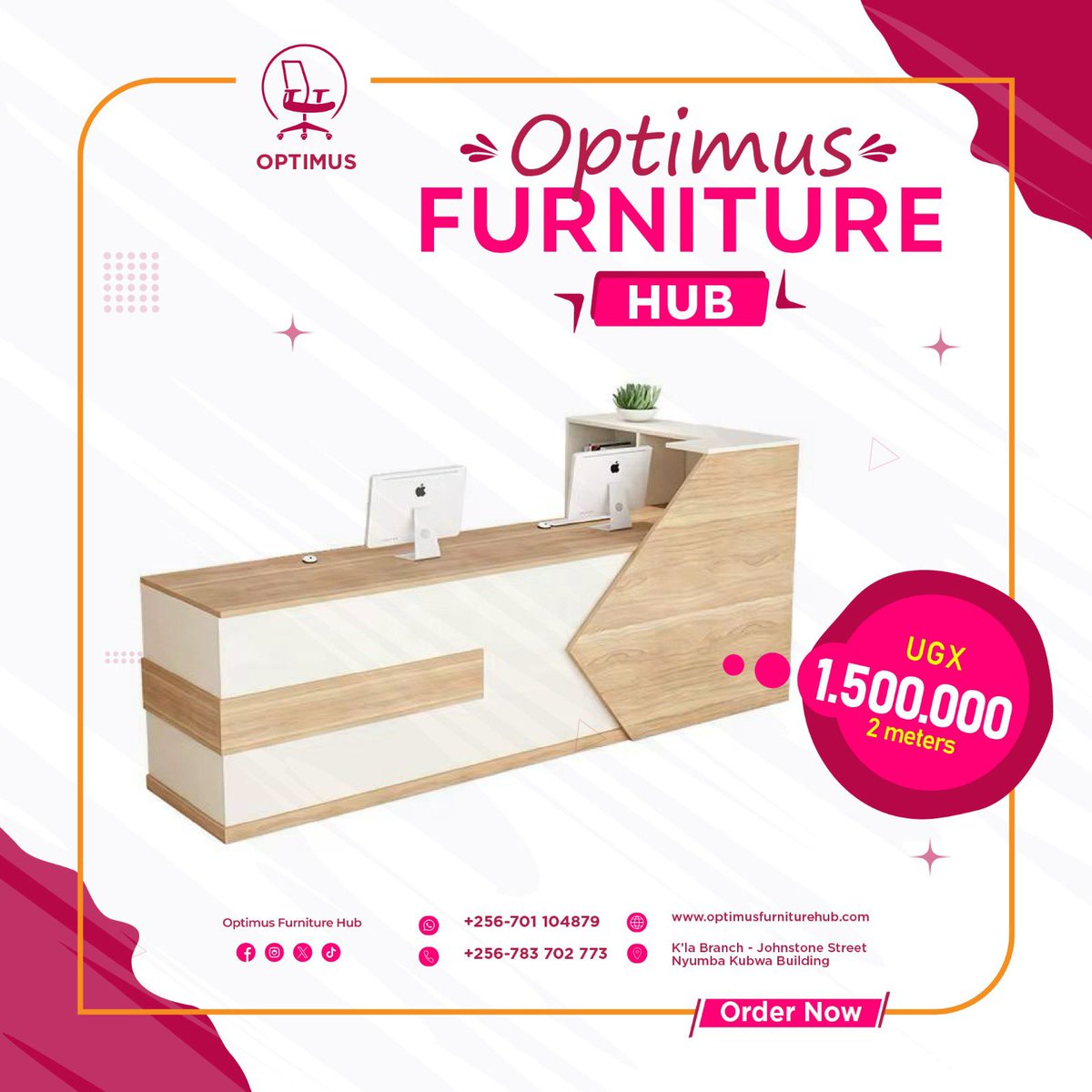 hub_optimus's tweet photo. Let’s have that reception area elevated and functional as well with our customizable reception desks to match your space but your color theme too if you happen to have any. For this particular one it measures a whooping two meters in length and with a movable drawer as well 

https://t.co/0BrozDGIcU
#office #uganda #kampala #officefurniture #insta