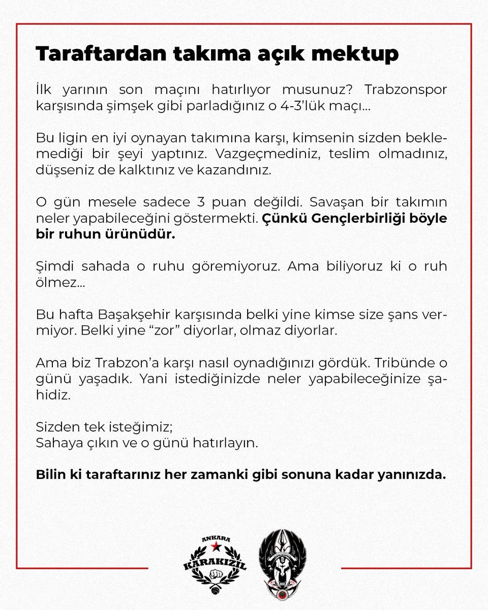 KaraKızıl Gençlerbirliği tweet media