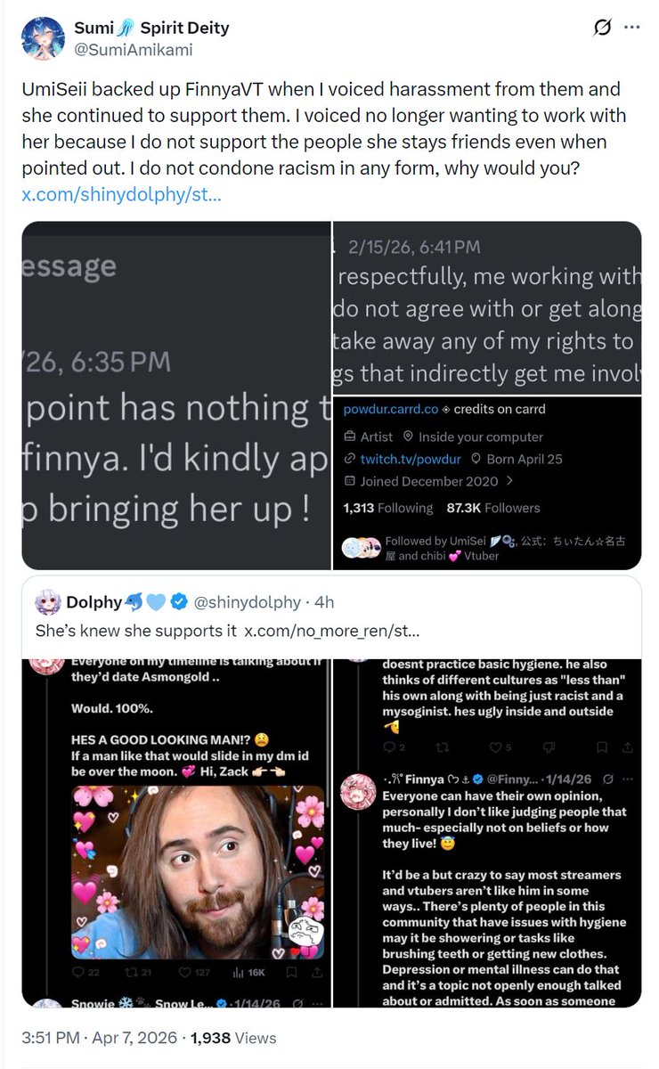 FinnyaVT's tweet image. Please stop bringing up me and/or UmiSeii daily to gain attention from this situation.

Your claims have been repeatedly disproven, yet you keep coming with new claims and stories every day.

This situation is over. 
Please move on and learn from it.