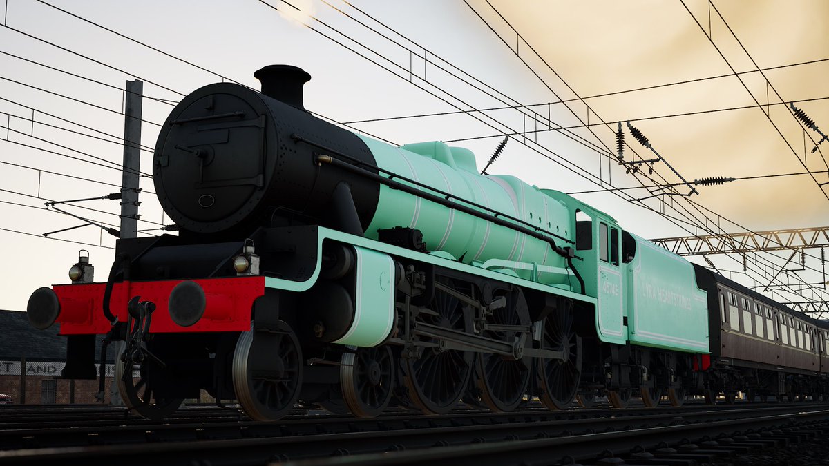 TBJ_1613's tweet photo. BR (Ex-LMS) Jubilee no. 45743 ‘Lyra Heartstrings’ 💚🤍💚🤍

Decided to try and tackle a steam engine livery this time. The lining was tricky but she looks good :)

#MLP #TrainSimWorld #LMS #Jubilee https://t.co/FPFJDF6FOW