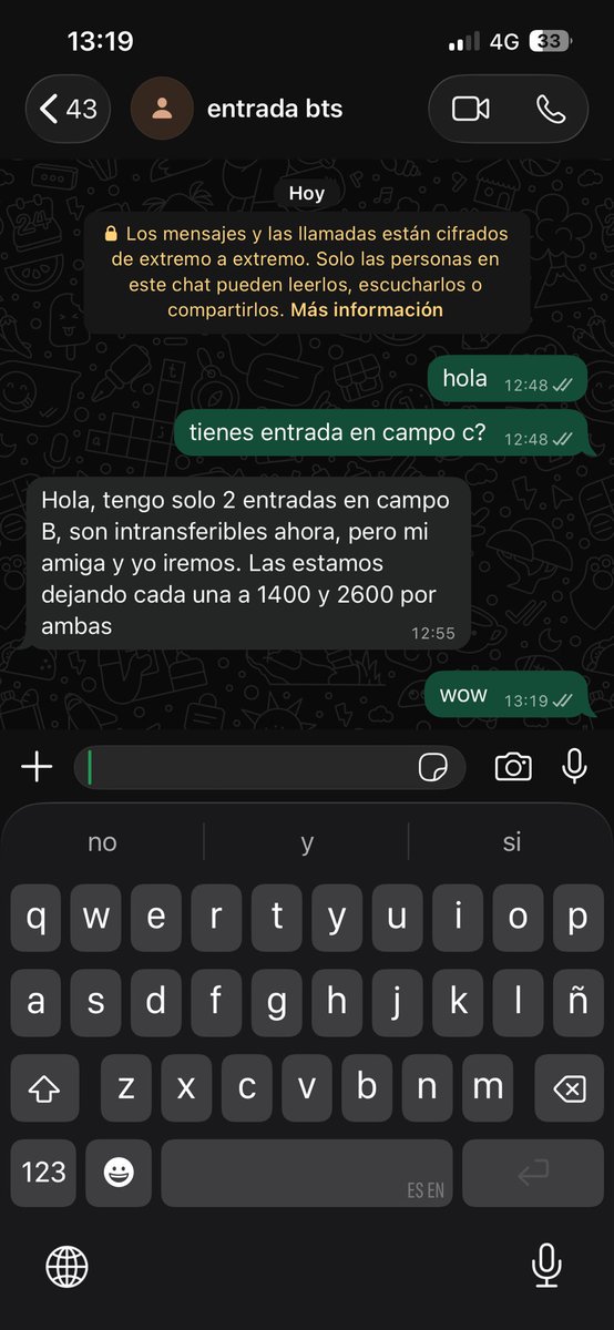 ohratliff's tweet photo. y así hay varios… lo guardé con ese nombre porque no tengo su nombre real, pero simplemente increíble como están inflando los precios. Pero en su publicación dijo que vendía entrada porque “su amiga no podrá ir esa fecha” https://t.co/iofCIAqyoj