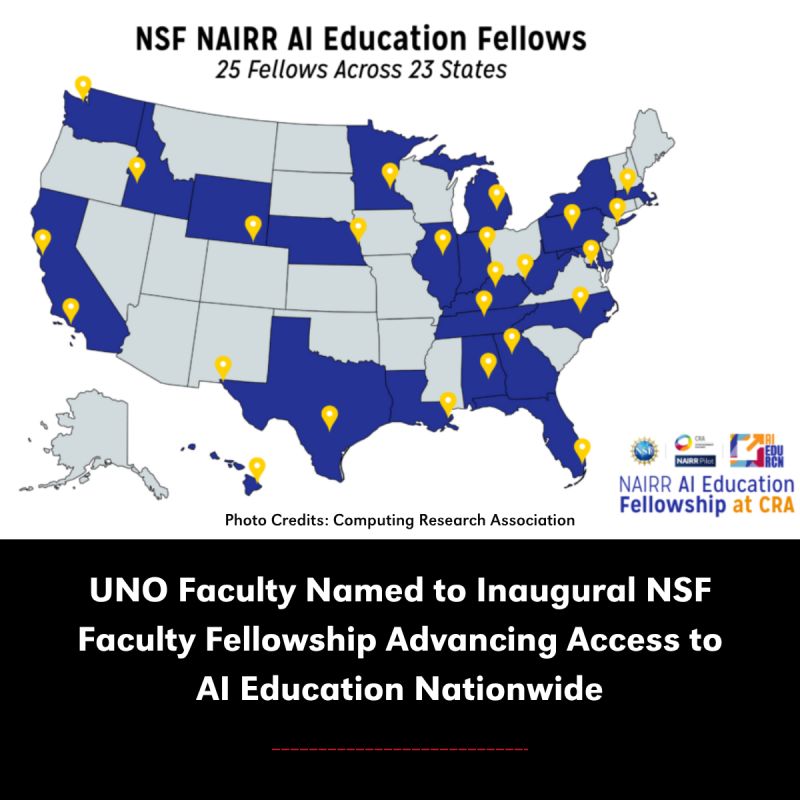 unocist's tweet image. Congratulations to Chun-Hua Tsai, Ph.D., selected as an NSF NAIRR AI Education Fellow! The fellowship recognizes faculty leaders advancing undergraduate AI education and expanding access to AI teaching resources nationwide.
Read full story: lnkd.in/g7KfkfDs
 #AIeducation