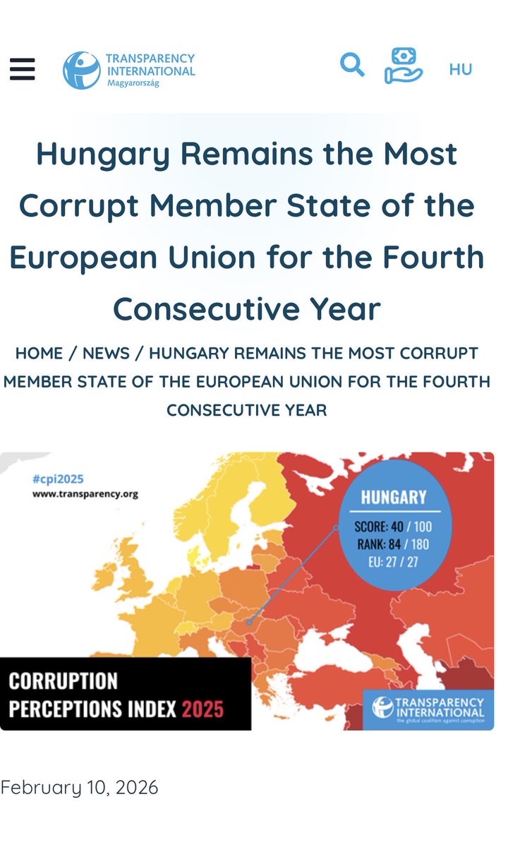 <a href="/PM_ViktorOrban/">Orbán Viktor</a> <a href="/JDVance/">JD Vance</a> 16 years in power. Billions in EU funds. Poorest country in the EU. Most corrupt country in the EU. That's Fidesz.