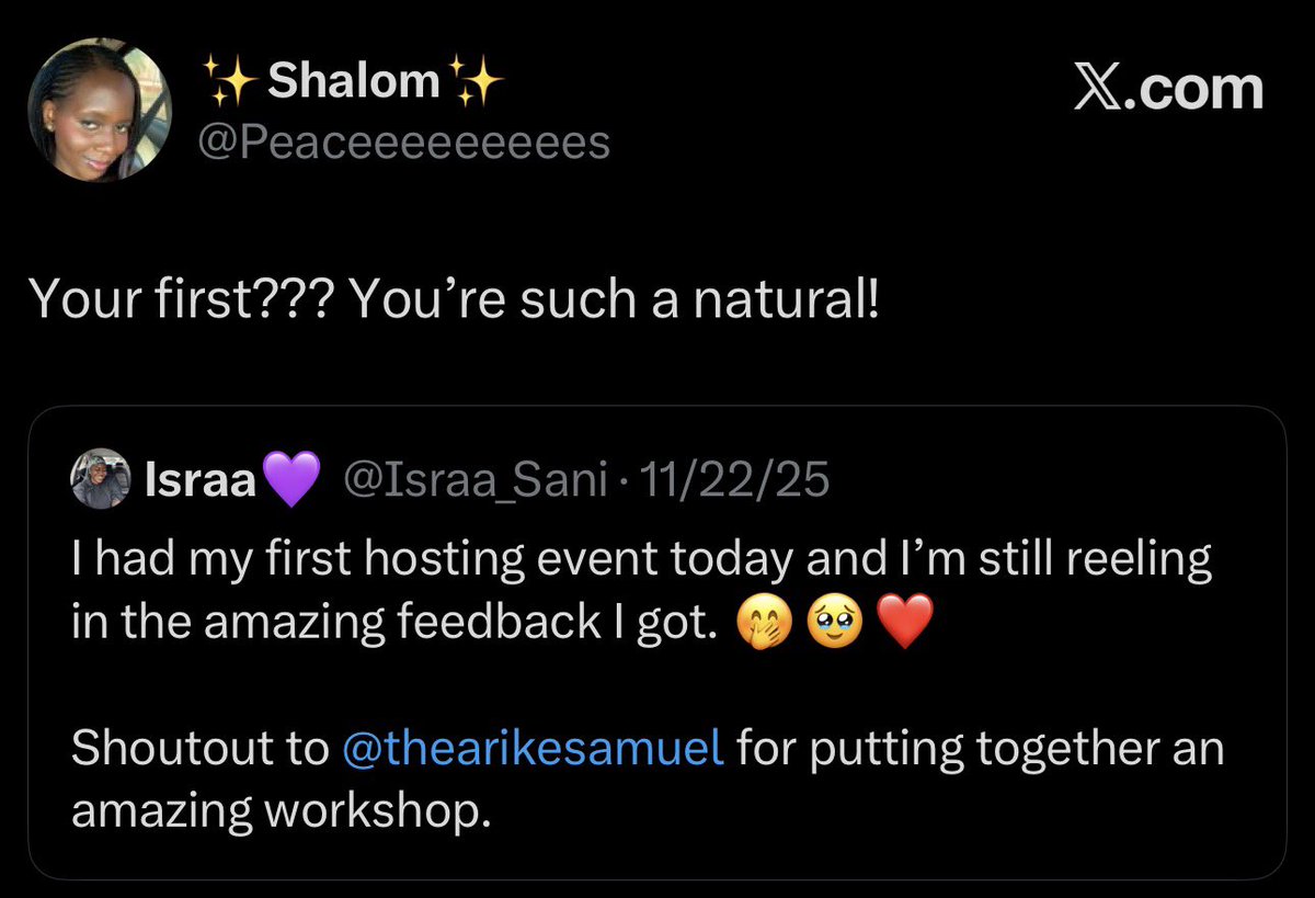 thearikesamuel's tweet image. Feedback from the previous Creators Workshop. Super excited to have @Israa_Sani this year.