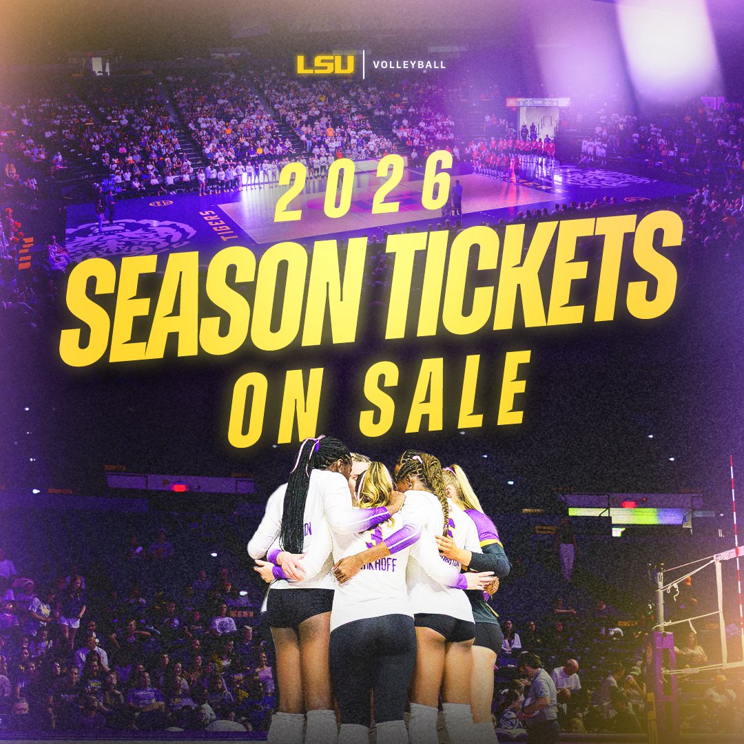 lsuvolleyball's tweet photo. Lock in your seats for the 2026 Season! 

General Admission Season Tickets are on sale now!

🎟️ https://t.co/eRhWiGy6Xu https://t.co/l9wKkIxhdx