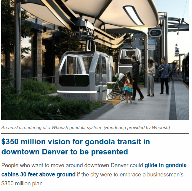 FreeStateColor1's tweet image. At least this way you can avoid the crime, the homelessness, the trash and the feces! 

Imagine the City of Denver trying to manage this when they can't even manage the core functions of government... smh 

From the article: "The gondola cabins would move separately in the same