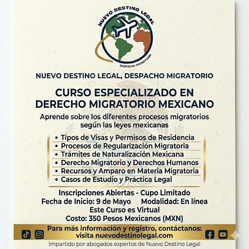 AngelRoss2358's tweet photo. Impartido por especialistas en Derecho migratorio y administrativo. https://t.co/JPlkj2BVIe
