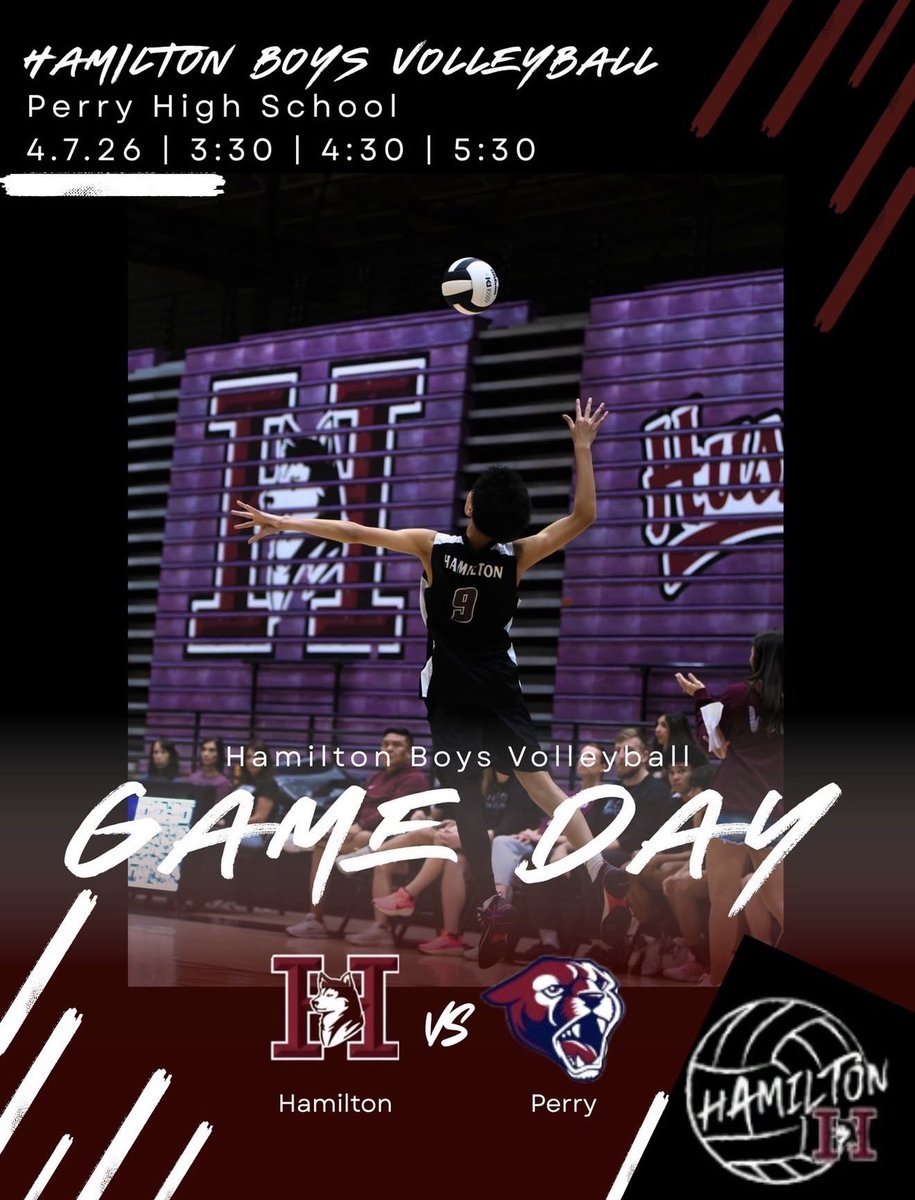 HamiltonBoysVB's tweet photo. 🚨 GAME DAY 🚨
📆 04.07.26
⏰ 3:30 | 4:30 | 5:30
📍 Hamilton High School
🐾  Huskies 🆚 🐱 Pumas https://t.co/xuNiE6MrJ4