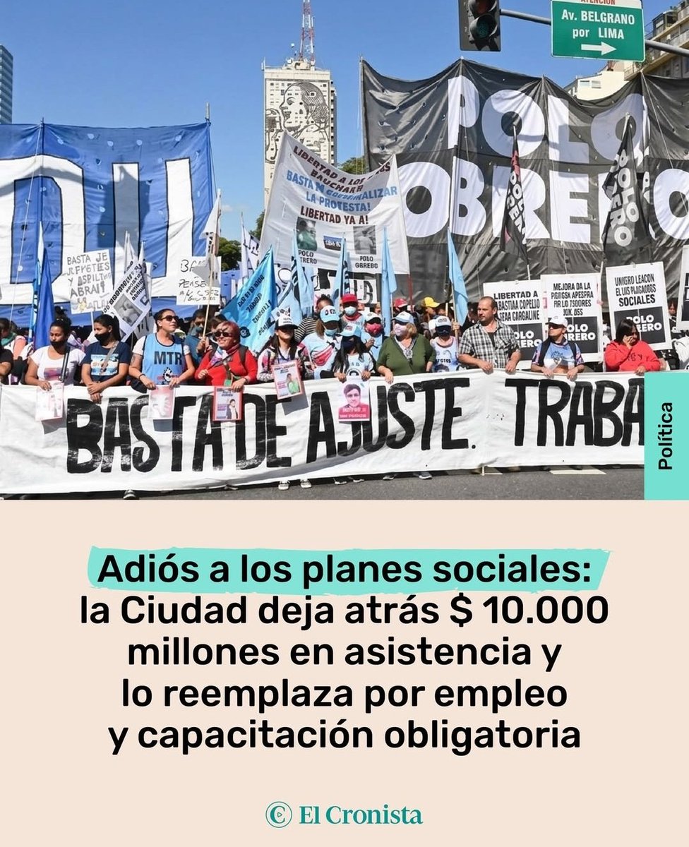 El Gobierno de CABA oficializó la eliminación de los planes sociales 

Además presentó un programa de empleo con capacitación obligatoria y que alcanzará a unas 5.000 personas

¿A favor de esta medida?

1- SI
2- NO