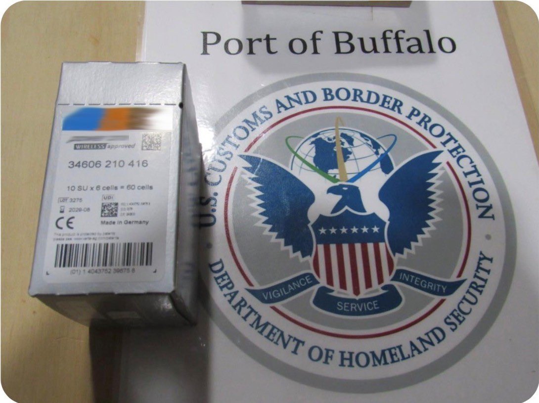 CBPBuffalo's tweet photo. On March 26, CBP officers assisted by Investigators from Consumer Product Safety Commission seized $100,000 worth of noncompliant hearing aid batteries at the Peace Bridge border crossing, Buffalo, New York. Learn More: https://t.co/Yle8jDSCpu https://t.co/fP0PuQj7jd