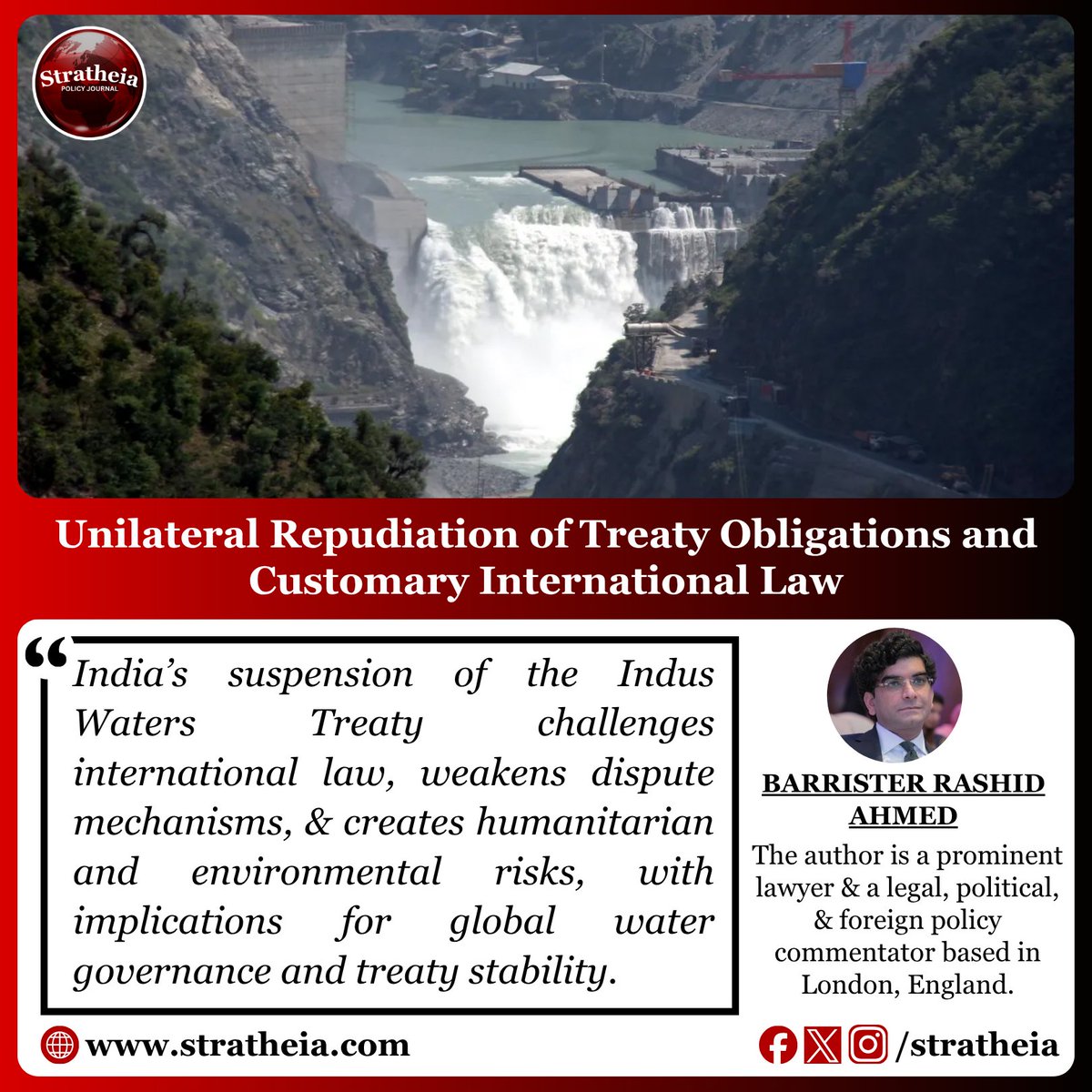 stratheia's tweet image. The suspension of the Indus Waters Treaty is not just a regional issue—it’s a test case for the credibility of international law in an era of rising unilateralism. @RashidChambers
#InternationalLaw #IndusWatersTreaty #IndiaPakistan
Read Full Article: stratheia.com/unilateral-rep…