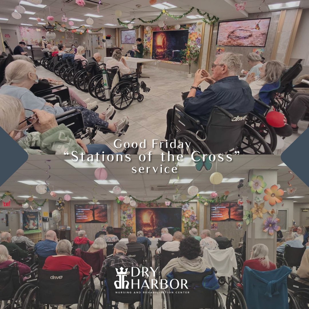 DryHarborRehab's tweet image. A moment of reflection and faith during our Good Friday ‘Stations of the Cross’ service ✝️ Honoring tradition and coming together in prayer at Dry Harbor.

#DryHarbor #GoodFriday #StationsOfTheCross #FaithAndReflection #SeniorLiving #CommunityPrayer #MeaningfulMoments
