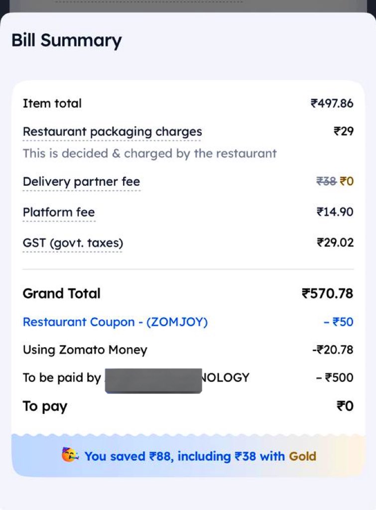 DaisyKalra3's tweet photo. @zomatocare @zomato faced an unfair payment issue on Order ID 7975088080.  
Total ₹520, split as ₹500 (enterprise budget)+₹20 (wallet), but entire ₹520 got deducted from my wallet 😐  
Support refused to help despite proof.  
Please fix this ASAP and refund the excess.#Zomato https://t.co/3bD65MsWl2